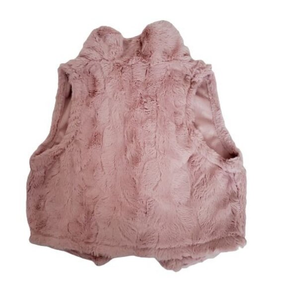 My Michelle Girls Kids Faux Fur Pink Fuzzy Drape Neck Vest Size Large/Size 14 - Picture 3 of 9
